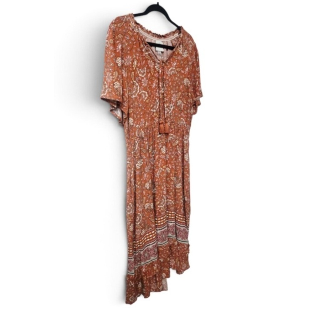 Knox Rose Maxi Dress Large Short Sleeve Boho Floral Tassel Boho Cottagecore Chic - Picture 9 of 12
